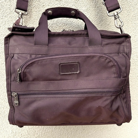 TUMI Canvas and Leather Carryon Duffle Travel Bag Chocolate Brown | Made in USA - Picture 2 of 15